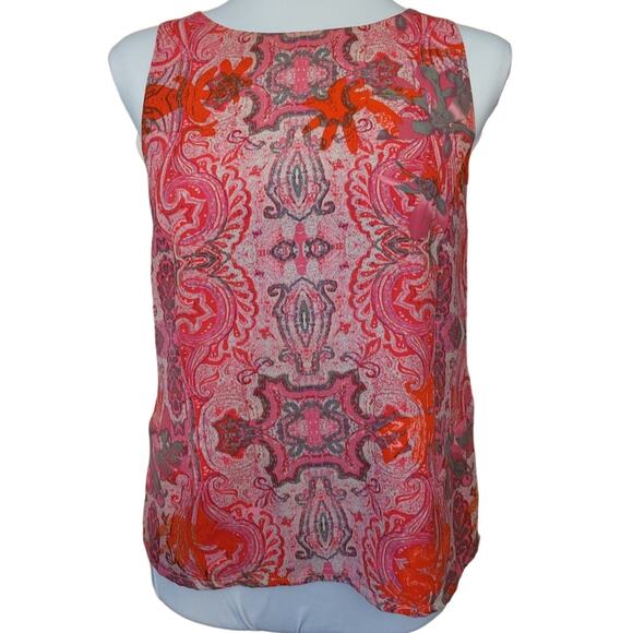 Cabi Pink & Gray Sleevless Zip Up Back Lined‎ Boho Beachy Summer Groovy Top - XS - Picture 1 of 7